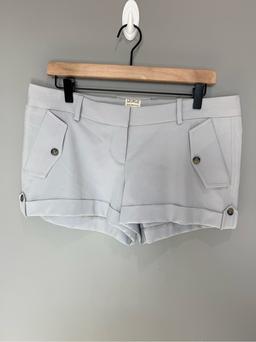Georgie Light Gray Women's Twill Shorts‎ size 8